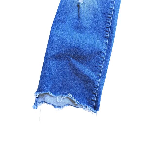 MOTHER The Insider Crop Step Chew Distressed Denim Jeans 28 Classic Quiet Luxury - Picture 5 of 11